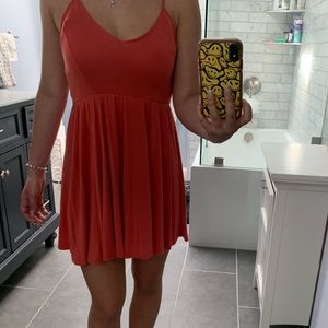 Orange dress for any occasion with cute back!